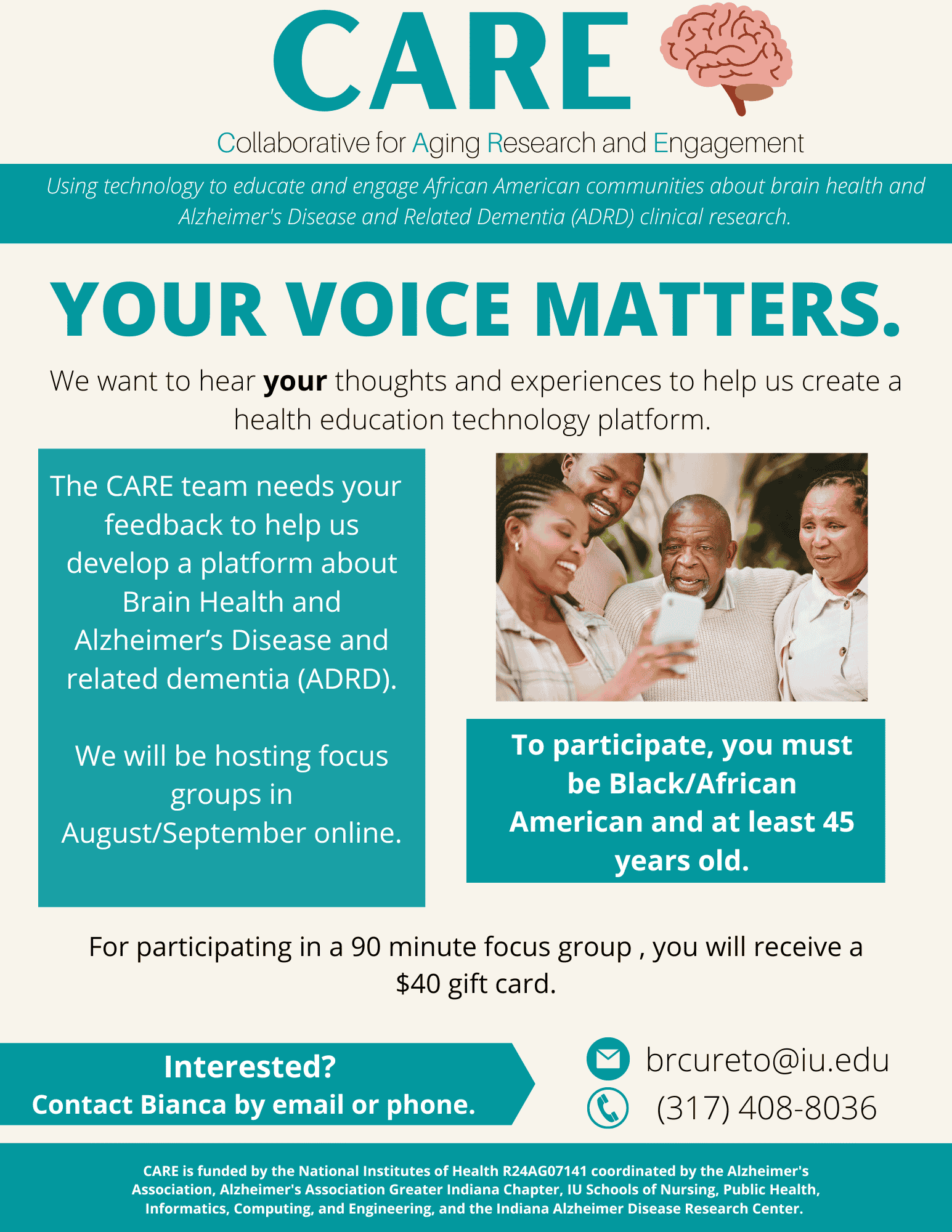 CARE Focus Groups Flyer