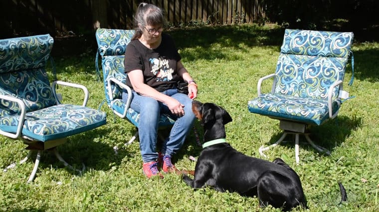 Pet Connect Senior Client and Her Dog