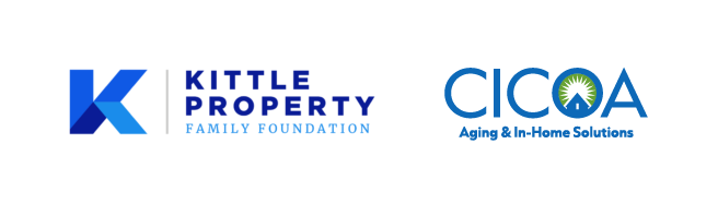 Kittle Property Family Foundation logo on the left and CICOA Aging & In-Home Solutions logo on the right.