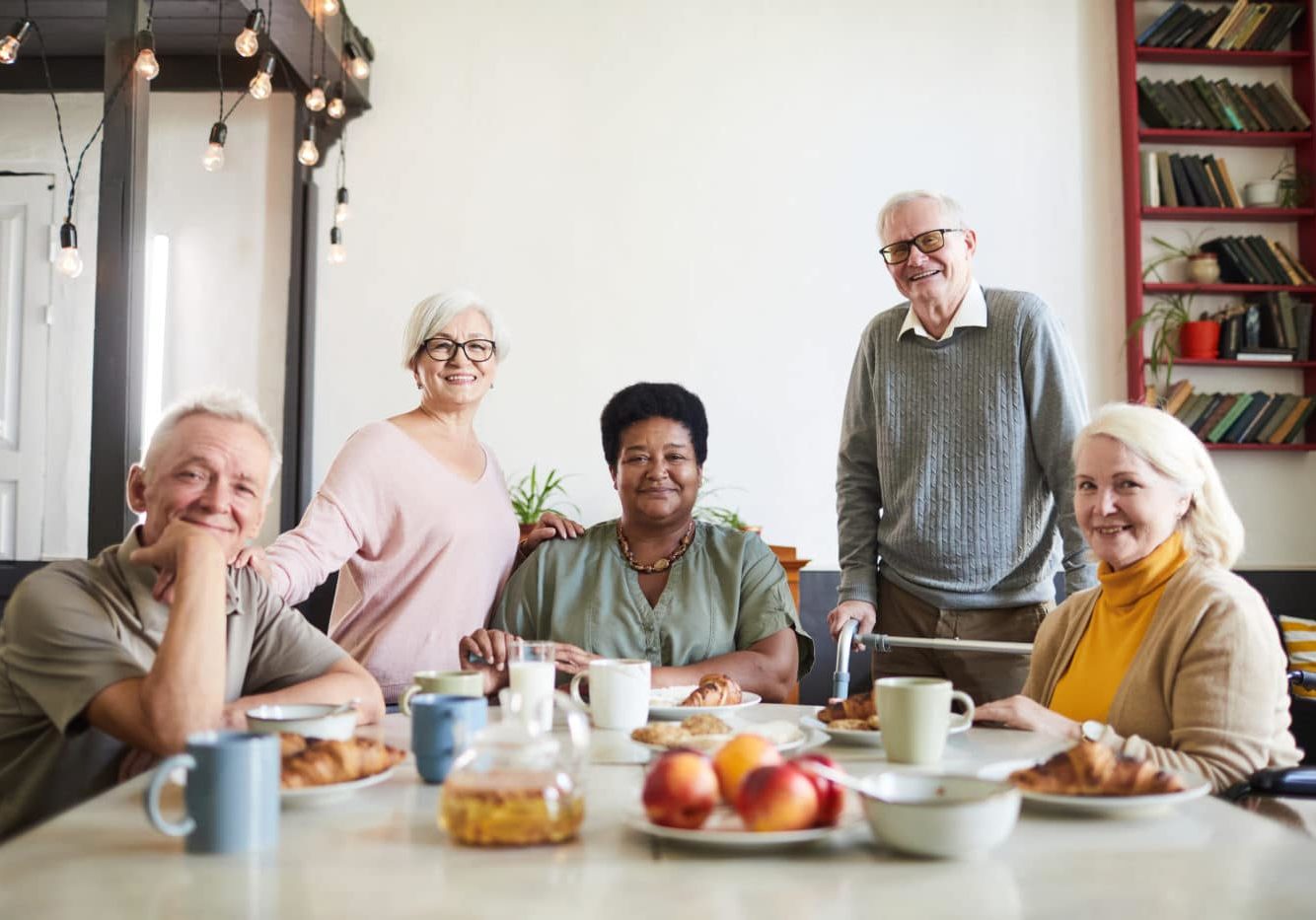 Portrait Of Senior People In Nursing Home Portrait Of Senior People In Nursing Home