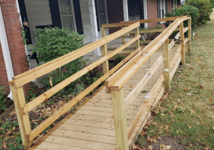 wheelchair ramp at client home
