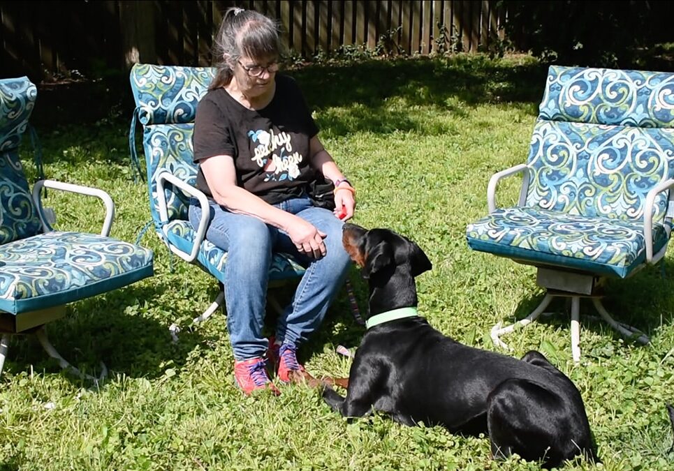 Pet Connect Senior Client and Her Dog