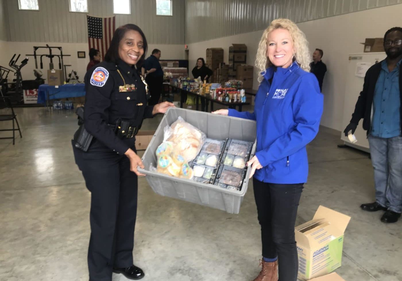 Southport Food Assistance Seniors Delivering meals to seniors with Southport Police Department