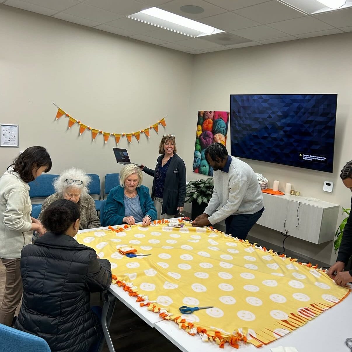 Memory Café activity making blankets